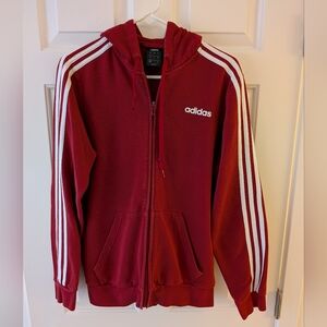 Men's Adidas 3-stripe Zip Up Hoodie size S